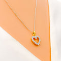 Dazzling Heart-Shaped Diamond + 18k Gold Pendant Set 
