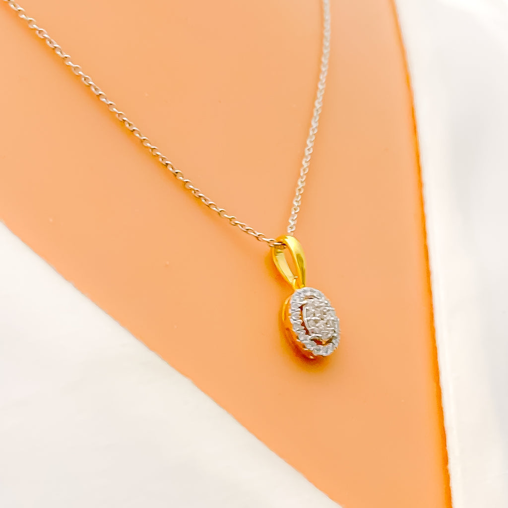 Majestic Modest Diamond + 18k Gold Pendant Set – Andaaz Jewelers