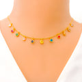 Lovely Rhombus Charm 22k Gold Necklace 