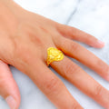 Faceted Blooming Flower 22K Gold Ring