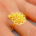 Ornamental Paisley Adorned 22K Gold Ring