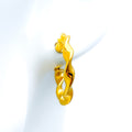 Twisted Decorative 21k Gold Bali Earrings
