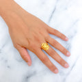 Glimmering Sophisticated 22K Gold Leaf Ring