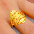 Glimmering Sophisticated 22K Gold Leaf Ring