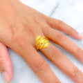 Glimmering Sophisticated 22K Gold Leaf Ring