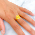 Bold Gorgeous Flower 22K Gold Ring