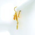 Lustrous Ornamental 22k Gold Hook Earrings 