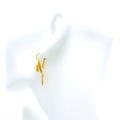 Lustrous Ornamental 22k Gold Hook Earrings 