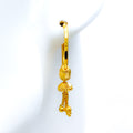 Palatial Accented 22k Gold Bali Earrings 