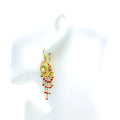 Traditional Multi-Color 22k Gold Navratna Hook Earrings 