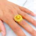 Rich Floral Smooth Finish 22K Gold Ring