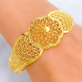 Decorative Netted Spiral 22k Gold Bangle Bracelet