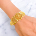 Decorative Netted Spiral 22k Gold Bangle Bracelet