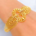 Unique Captivating 22k Gold Leaf Bangle Bracelet