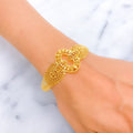 Unique Captivating 22k Gold Leaf Bangle Bracelet
