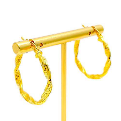 Radiant Precious 21k Gold Bali Earrings