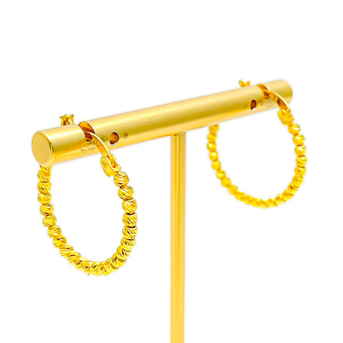 Ethereal Stylish 21k Gold Bali Earrings