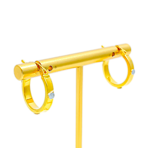 Fashionable Exquisite 21k Gold Bali Earrings