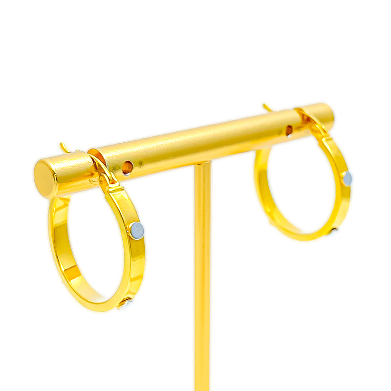 Polished Stately 21k Gold Bali Earrings