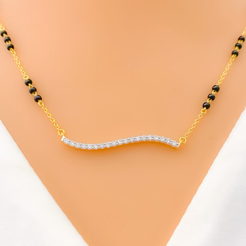 Sleek Timeless Diamond + 18k Gold Mangal Sutra