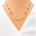 Tasteful Curved Diamond + 18k Gold Mangal Sutra 