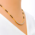 Classy Curved Line Diamond + 18k Gold Mangal Sutra 