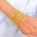 Dotted Impeccable Embellished 21K Gold Bangle Bracelet