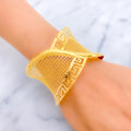 Impressive Bold 21K Gold Meshed Bangle Bracelet