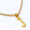 J 22k Gold Letter Pendant