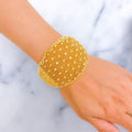 Lavish Twinkling 21K Gold Domed Bangle Bracelet