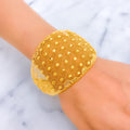 Lavish Twinkling 21K Gold Domed Bangle Bracelet