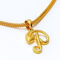 P 22k Gold Letter Pendant