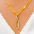 posh-oval-link-diamond-18k-gold-necklace-set
