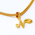 N 22k Gold Letter Pendant