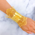 Royal Lustrous 21K Gold Netted Flower Bangle Bracelet