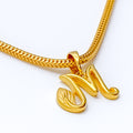 M 22k Gold Letter Pendant