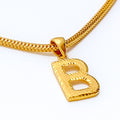 B 22k Gold Letter Pendant