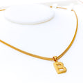 B 22k Gold Letter Pendant