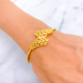 Captivating Sculptural 22k Gold Leaf Bangle Bracelet