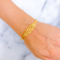 Eclectic Cluster Leaf 22k Gold Bangle Bracelet