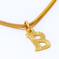 B 22k Gold Letter Pendant