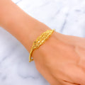 Eclectic Cluster Leaf 22k Gold Bangle Bracelet