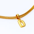 D 22k Gold Letter Pendant