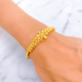 Classic Dazzling 22k Gold Floral Bangle Bracelet