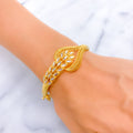 Refined Charming Asymmetrical 22k Gold Bangle Bracelet