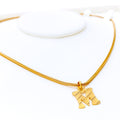 M 22k Gold Letter Pendant