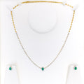 Evergreen Classy Drop Diamond + 18k Gold Necklace Set 
