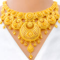 22k-gold-royal-shimmering-floral-crescent-necklace-set