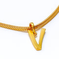 V 22k Gold Letter Pendant