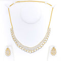 Bright Open Drop Diamond + 18k Gold Necklace Set 